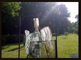 Богиня Утренней Зари Эос.
стекло моллированное, металл.  2,0 х 0 8 х 0,8м